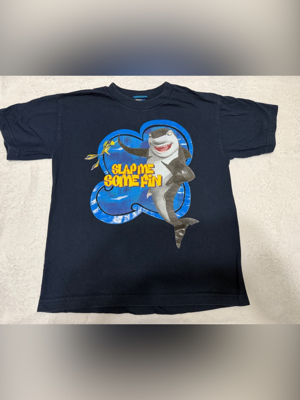 Kids Navy 'Slap Me Some Fin' Shark Graphic Tee